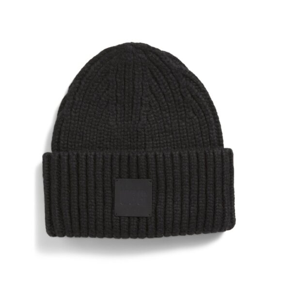UGG Black Wool Blend Chunky Rib Beanie - Picture 2 of 2
